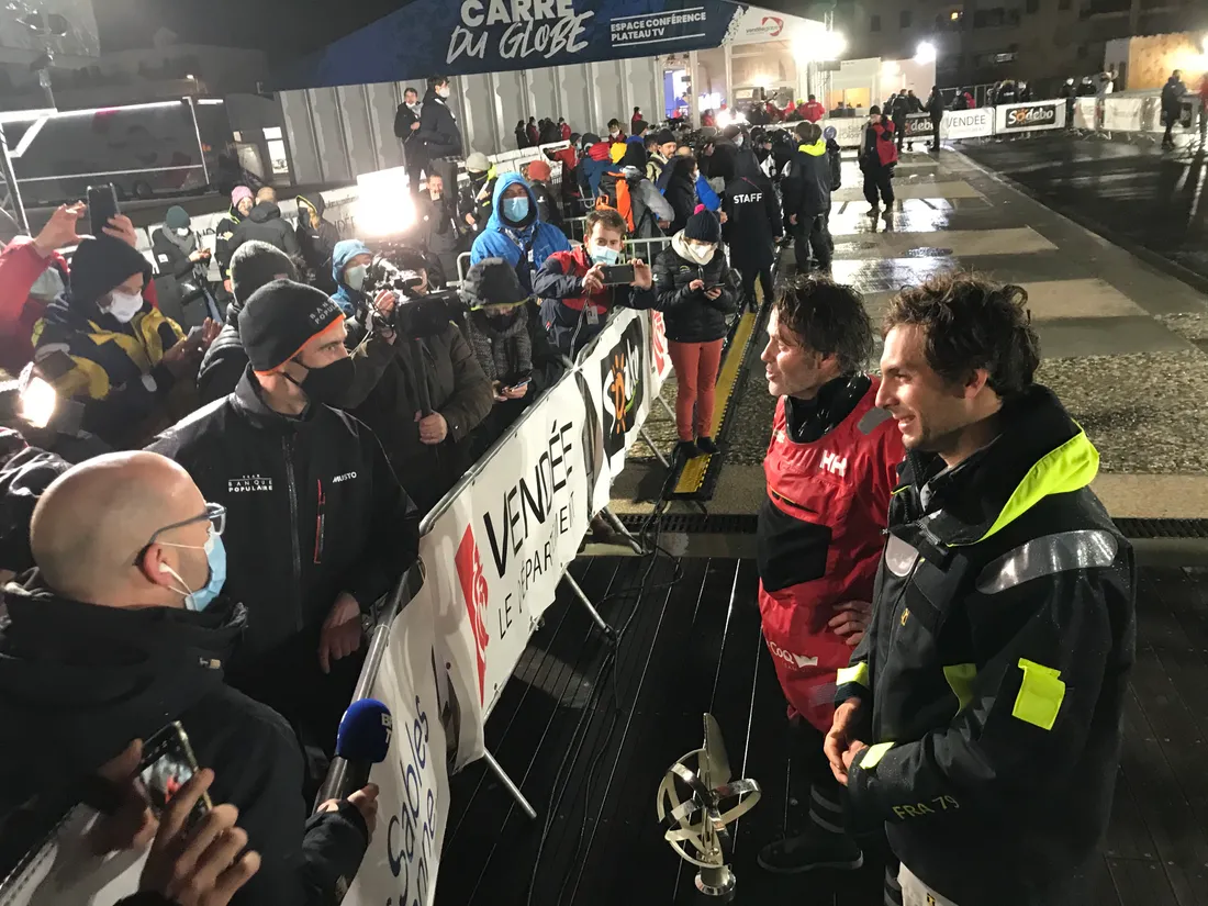 Le vainqueur du Vendée Globe 2020-21, Yannick Bestaven