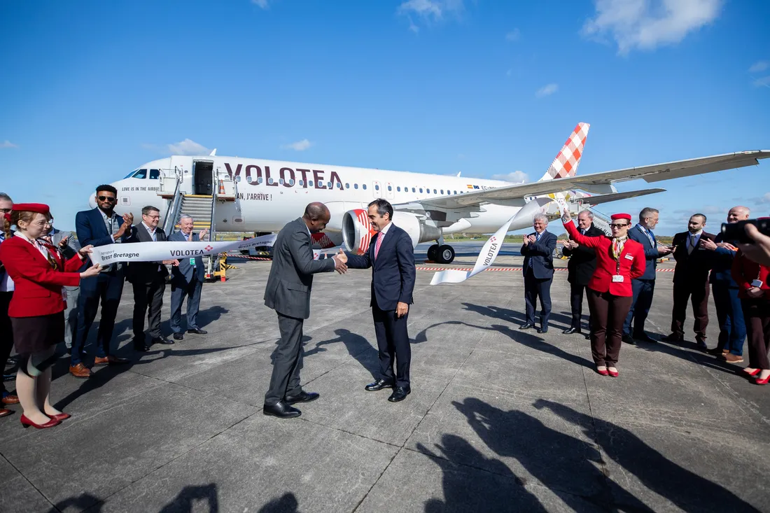 Inauguration de la 9è base en France de Volotea à Brest (29)