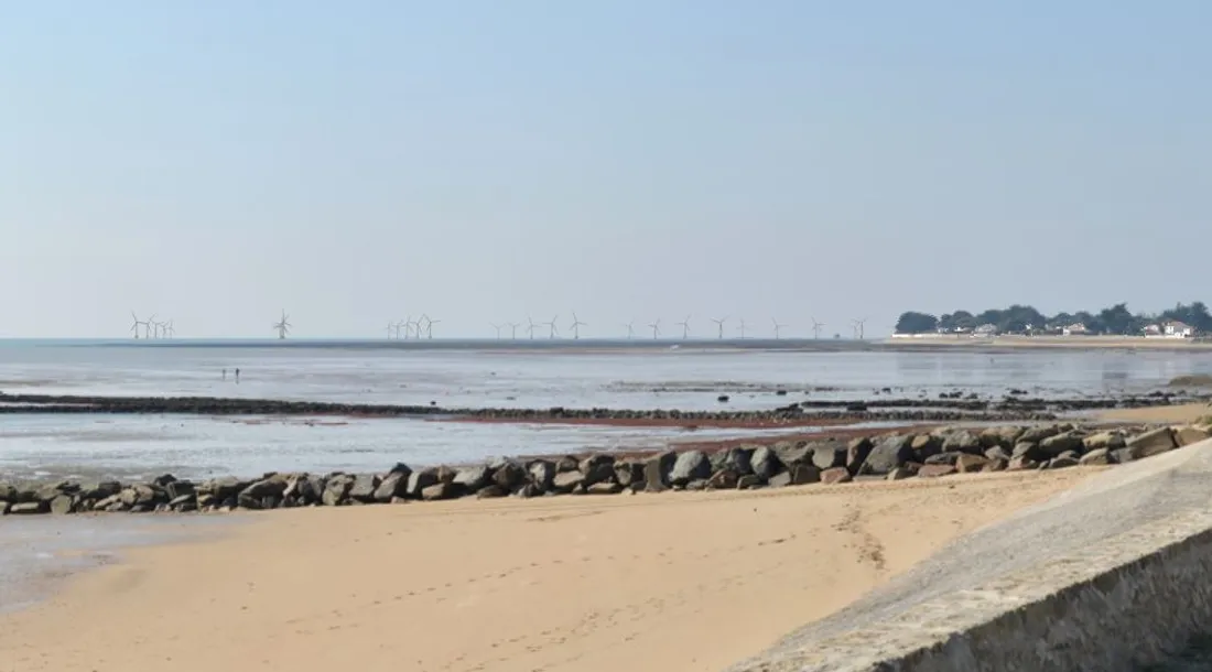 Vue projetée du par éolien depuis Noirmoutier