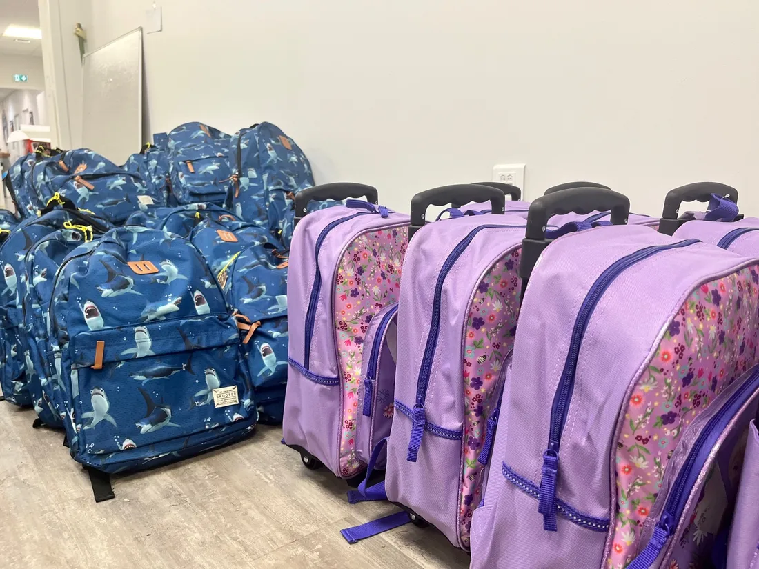 Les cartables offert par le Secours Populaire de Nantes 