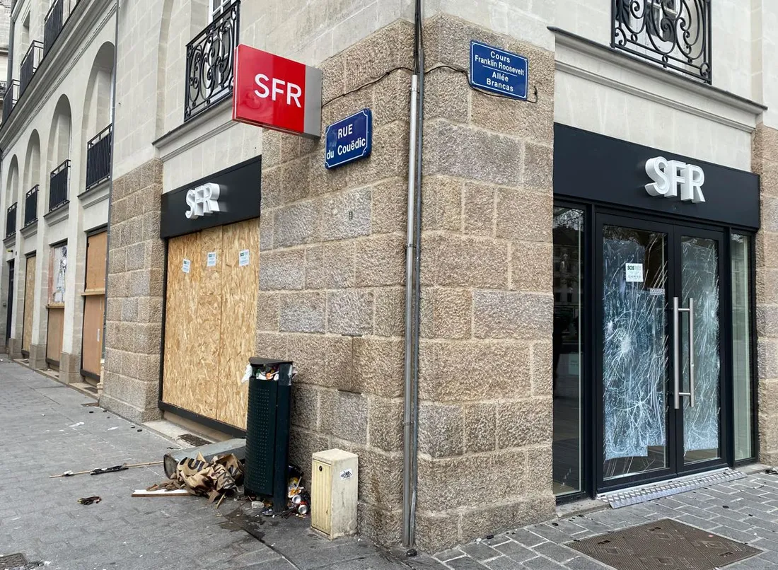 La boutique SFR de Nantes a été vandalisée jeusi 23 mars