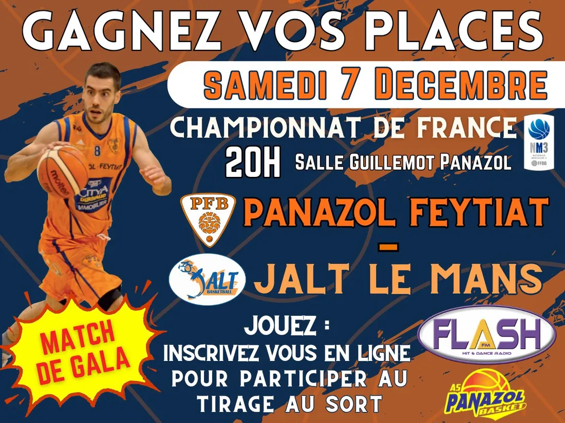 gagnez vos places pour le match de basket Panazol Feytiat Basket contre la JALT Le Mans