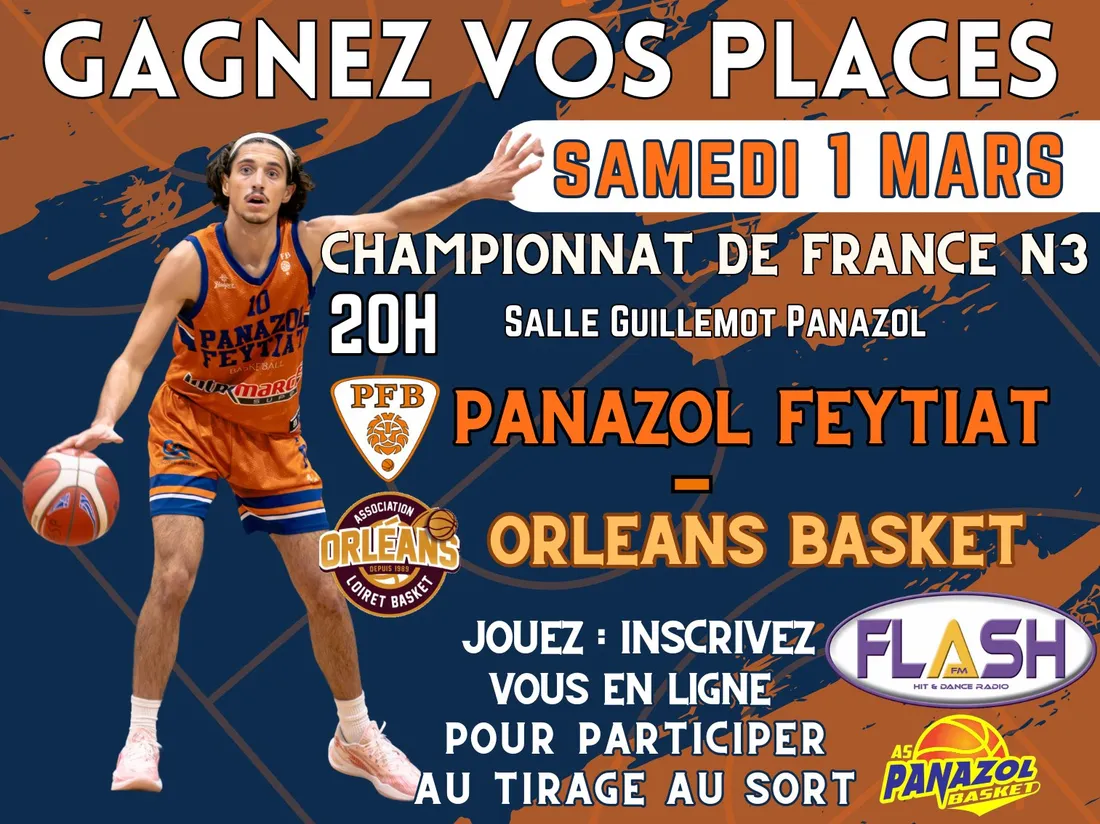 gagnez vos places pour le match de basket Panazol Feytiat Basket contre Orléans Loiret Basket