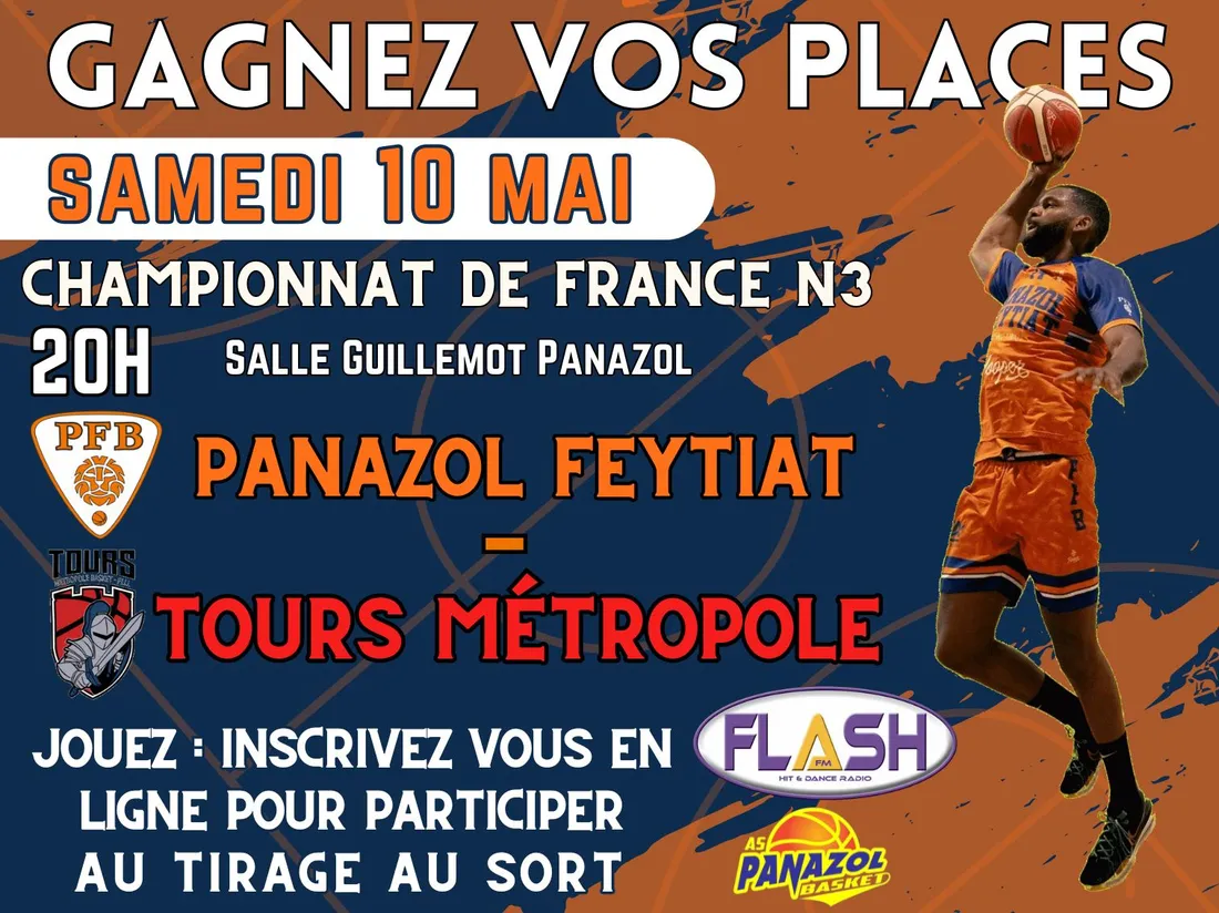 Gagnez vos places pour le match de basket Panazol Feytiat Basket contre Tours Métropole