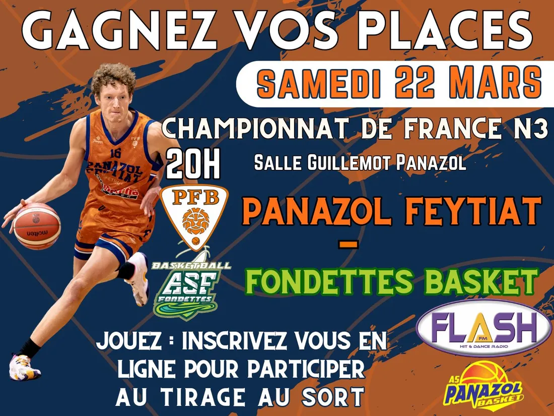 Gagnez vos places pour le match de basket Panazol Feytiat Basket contre Fondettes Basket