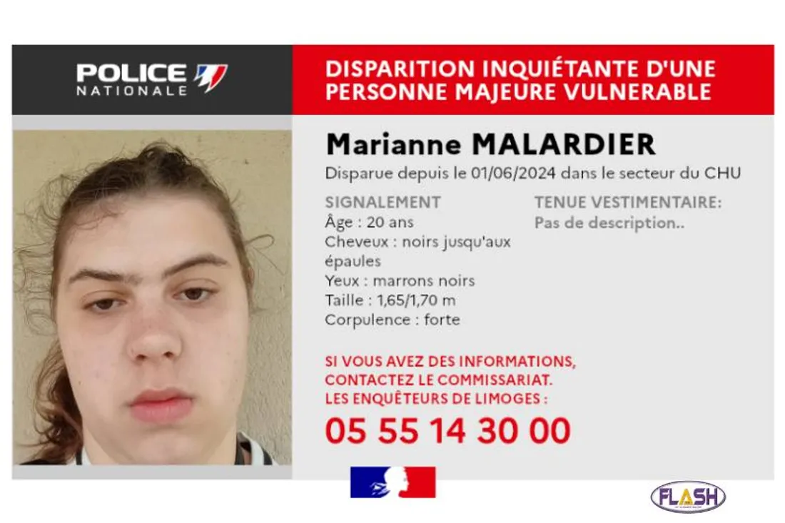 Haute-Vienne  disparition inquiétante 13-06-2024 FLASH FM