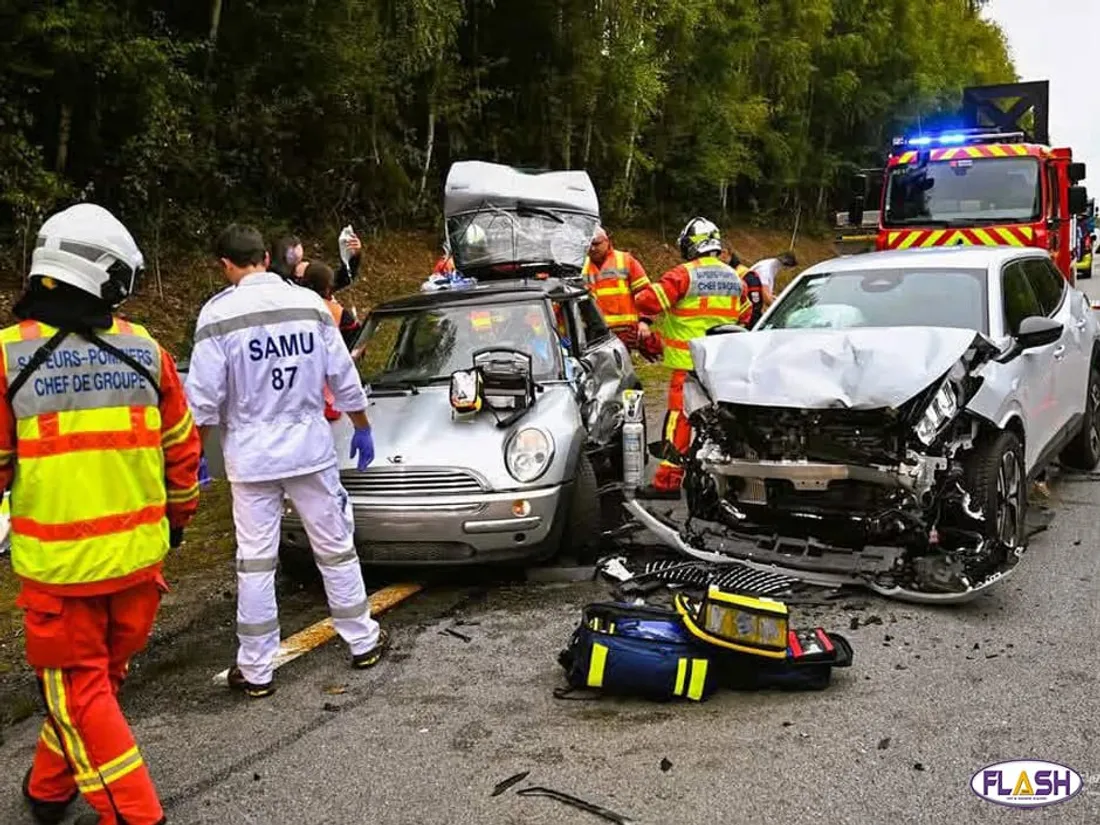 Pompiers accident RN 220 urgence absolue CHU Limoges Haute-Vienne bouchons trafic déviations