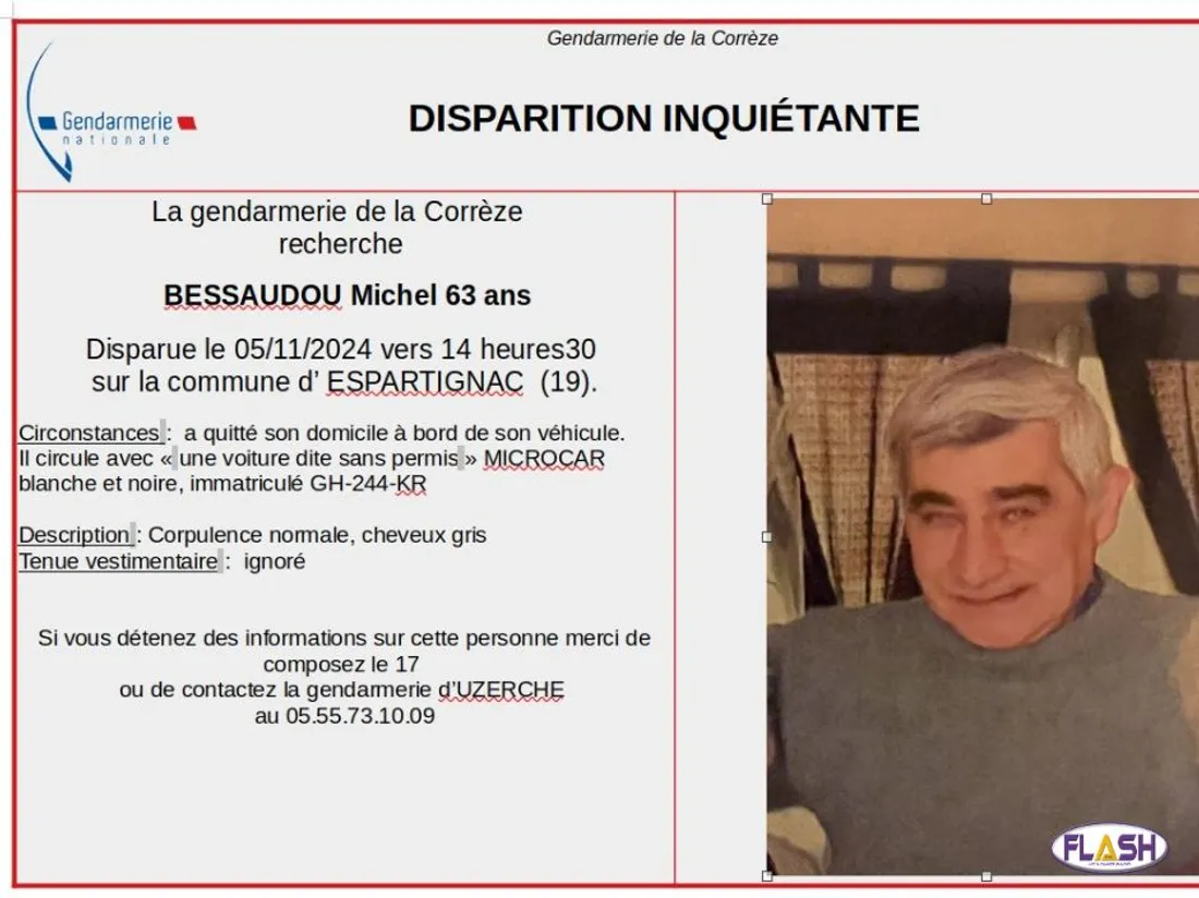Disparition inquiétante Espartignac 061124