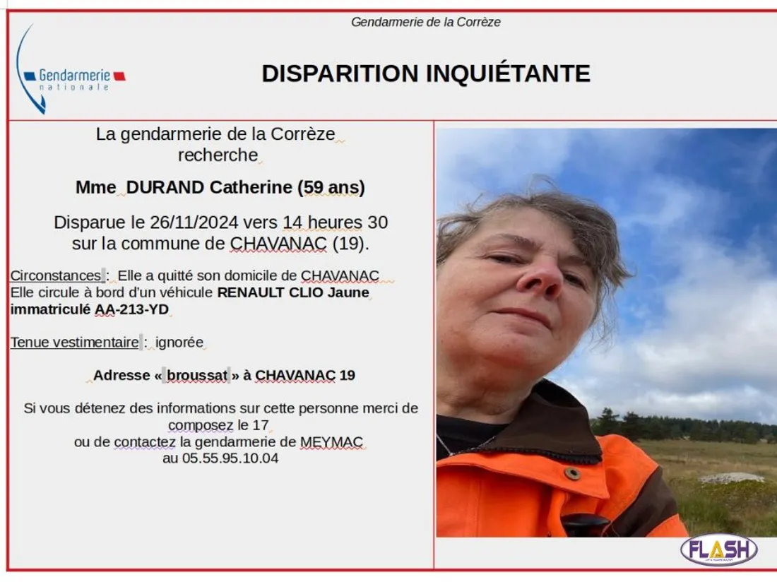Disparition inquiétante 271124 Corrèze