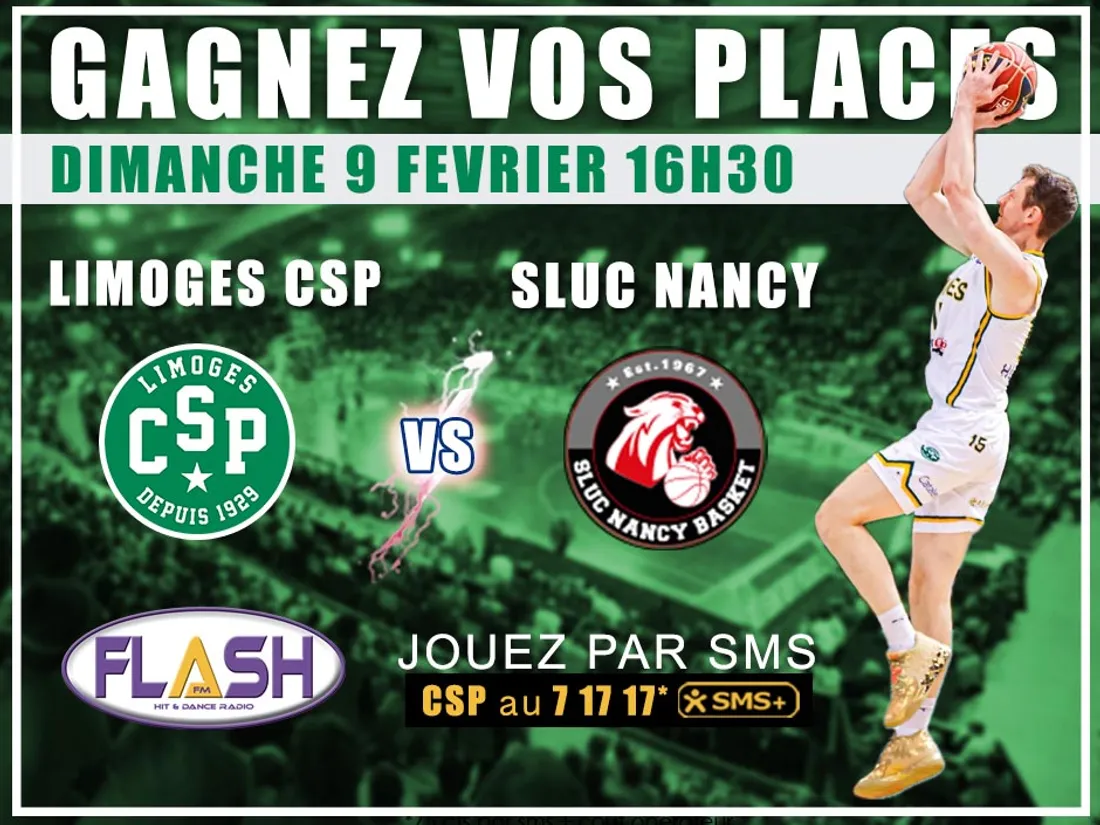 Gagnez vos places sur Flash FM pour le match du Limoges CSP face au SLUC Nancy