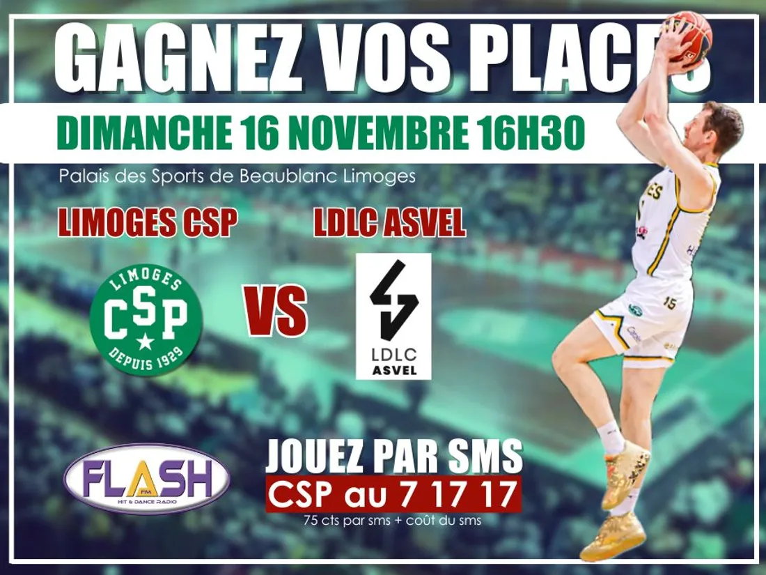 Gagnez vos places avec Flash FM pour le match Limoges CSP / LDLC ASVEL