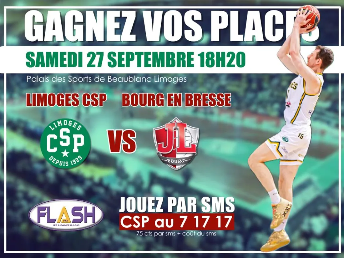 Gagnez vos places avec Flash FM pour le match Limoges CSP / Bourg en Bresse