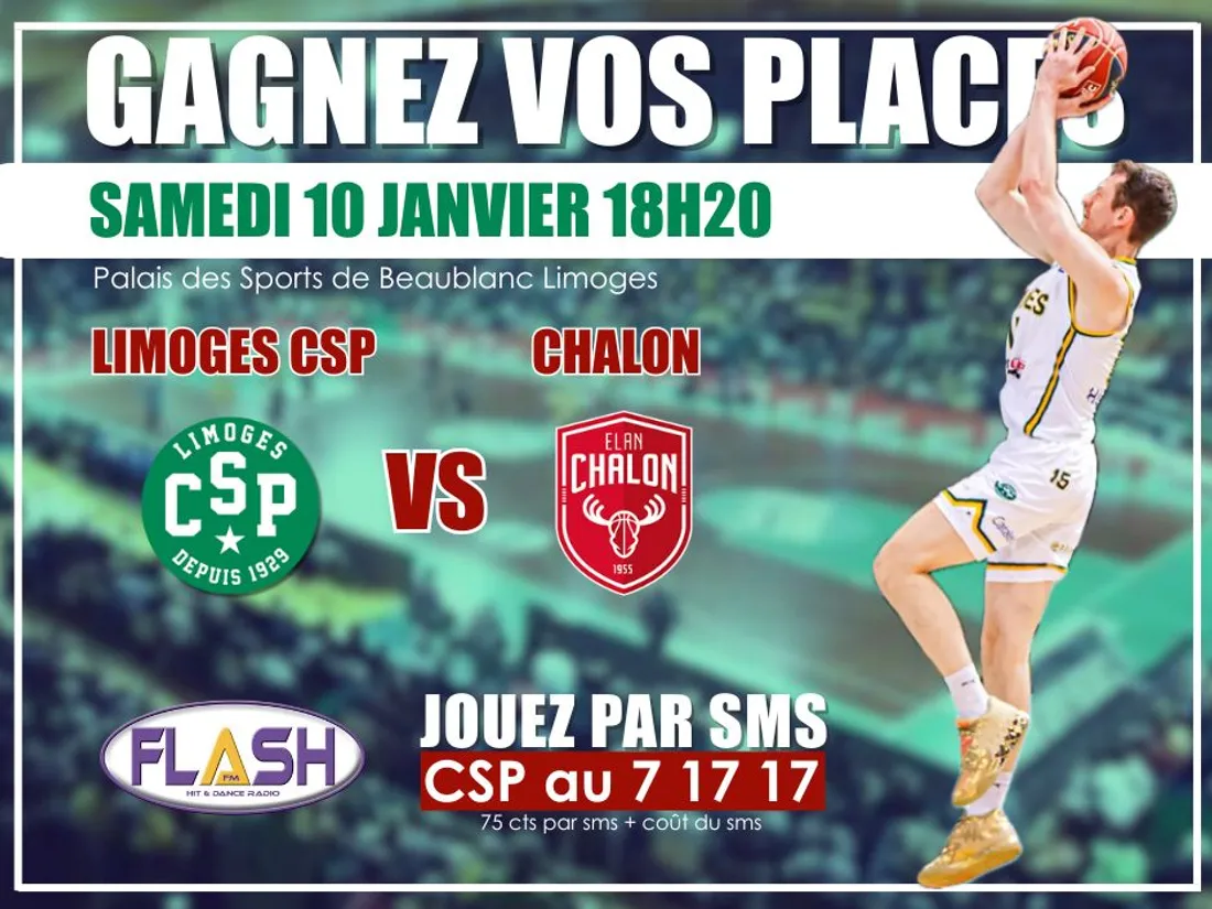Gagnez vos places avec Flash FM pour le match Limoges CSP / Chalon