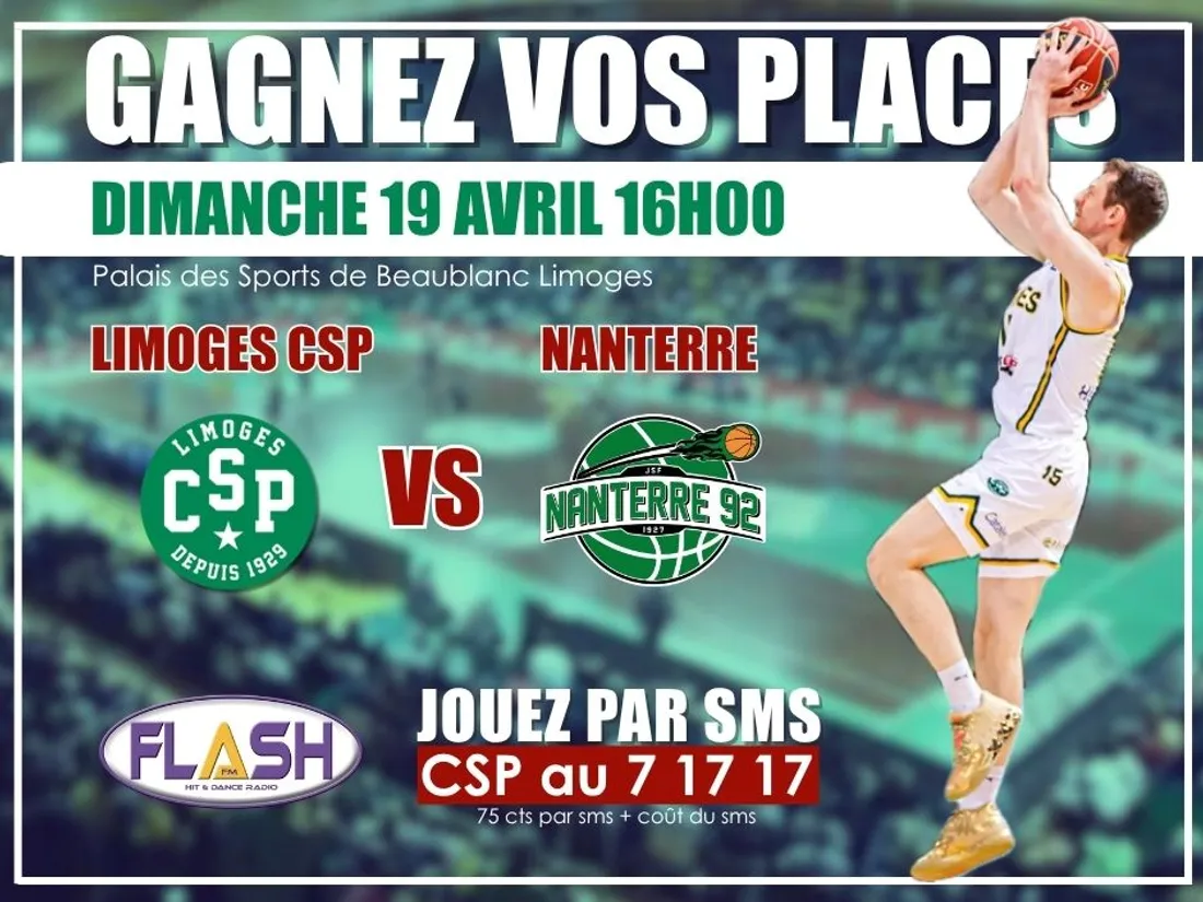 Gagnez vos places avec Flash FM pour le match Limoges CSP / Nanterre
