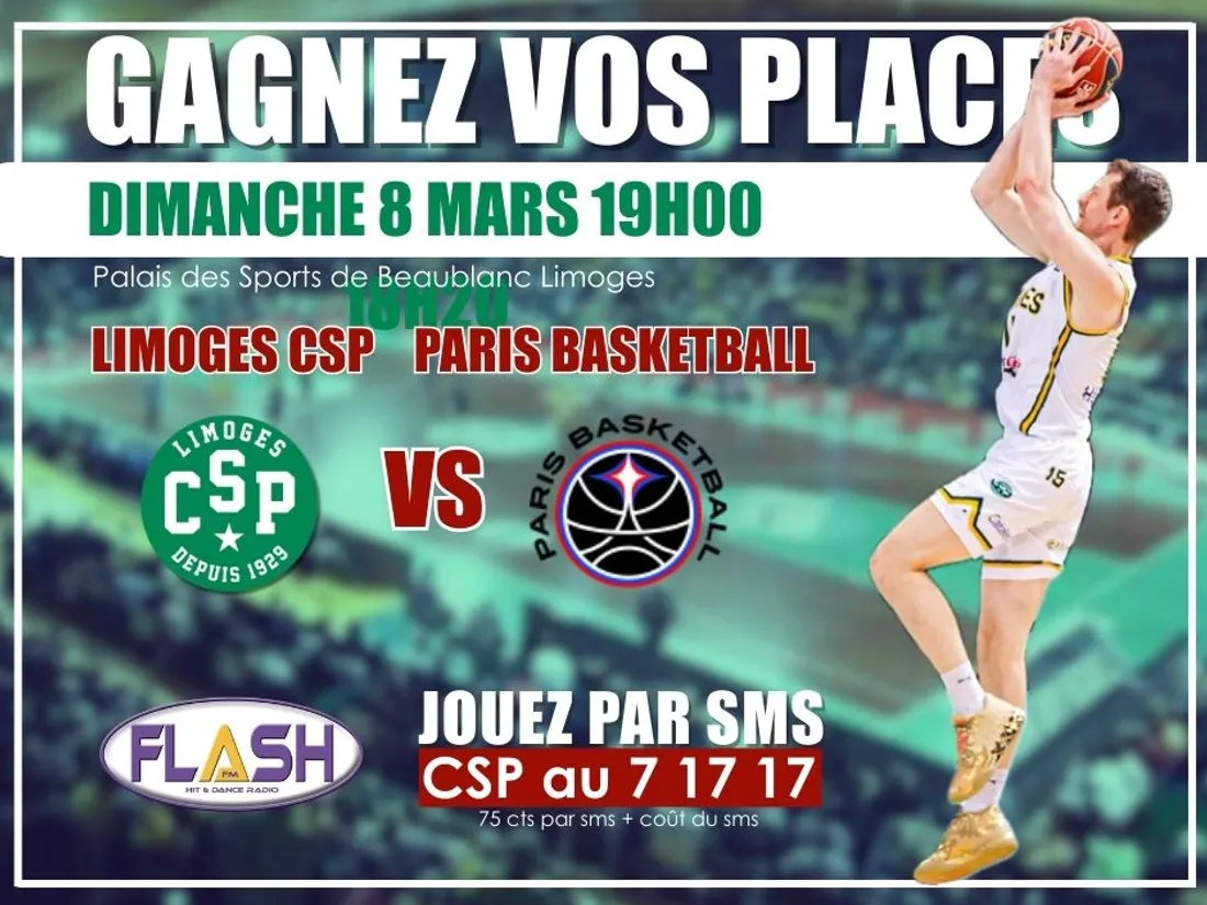 Gagnez vos places avec Flash FM pour le match Limoges CSP / Paris Basketball