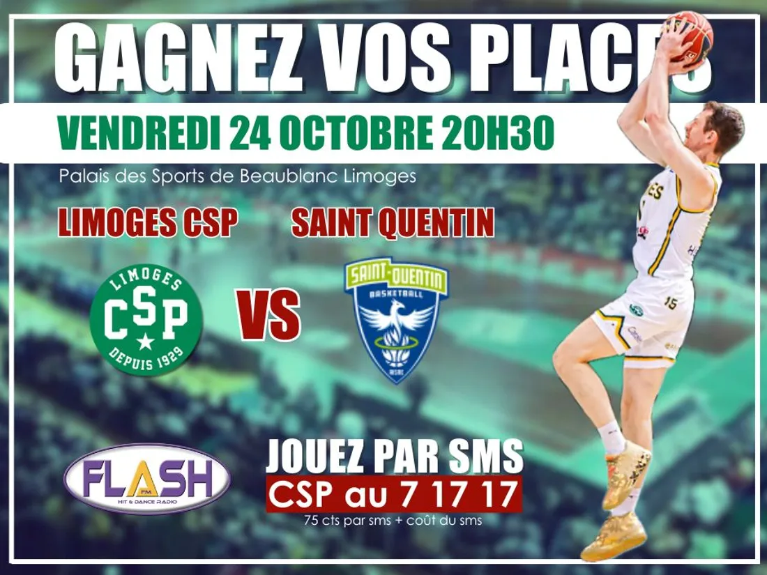 Gagnez vos places avec Flash FM pour le match Limoges CSP / Saint Quentin en Betclic Elite