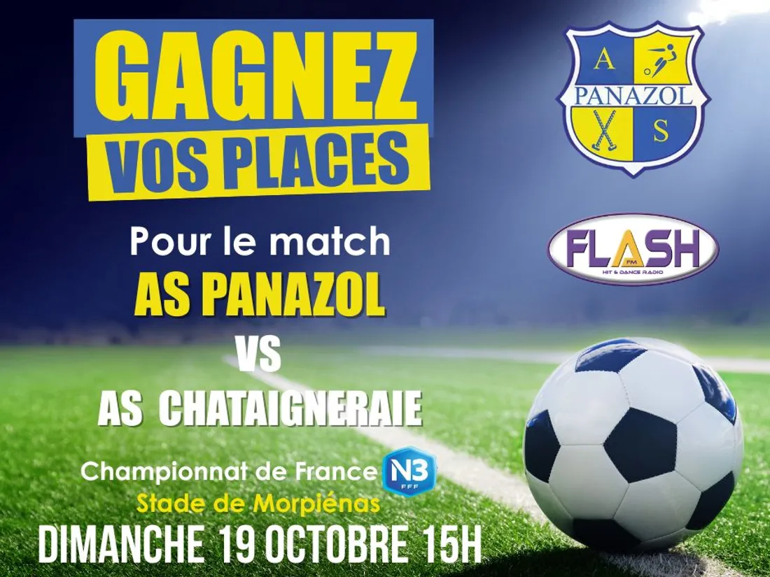 Gagnez vos places avec Flash FM pour le match AS Panazol Football / AS Chataigneraie