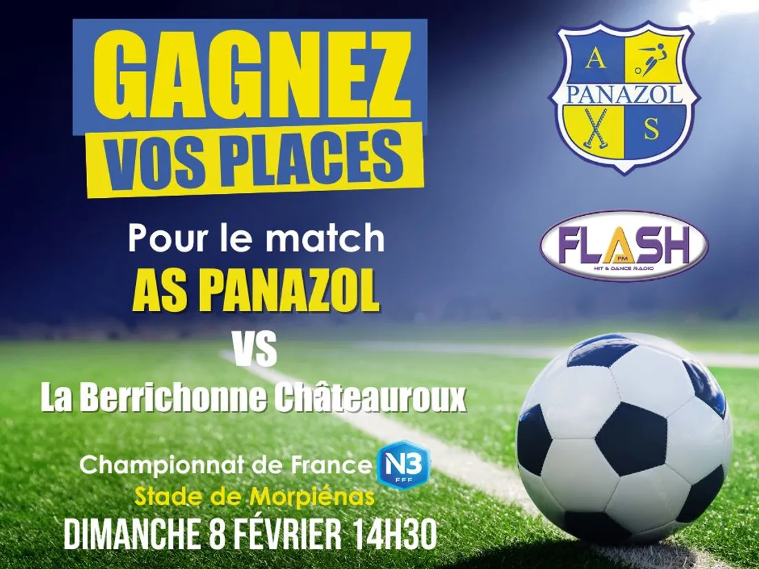 Gagnez vos places avec Flash FM pour le match AS Panazol Football / La Berrichonne Châteauroux