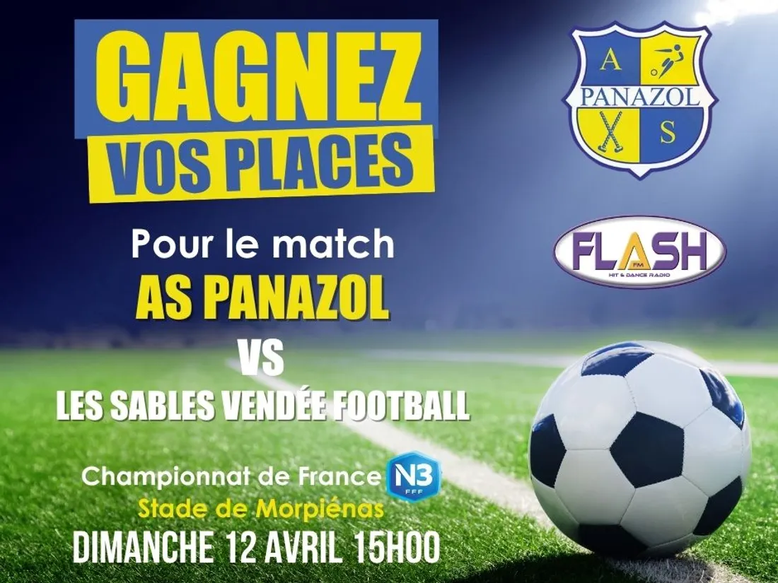 Gagnez vos places avec Flash FM pour le match AS Panazol Football / Les Sables Vendée Football