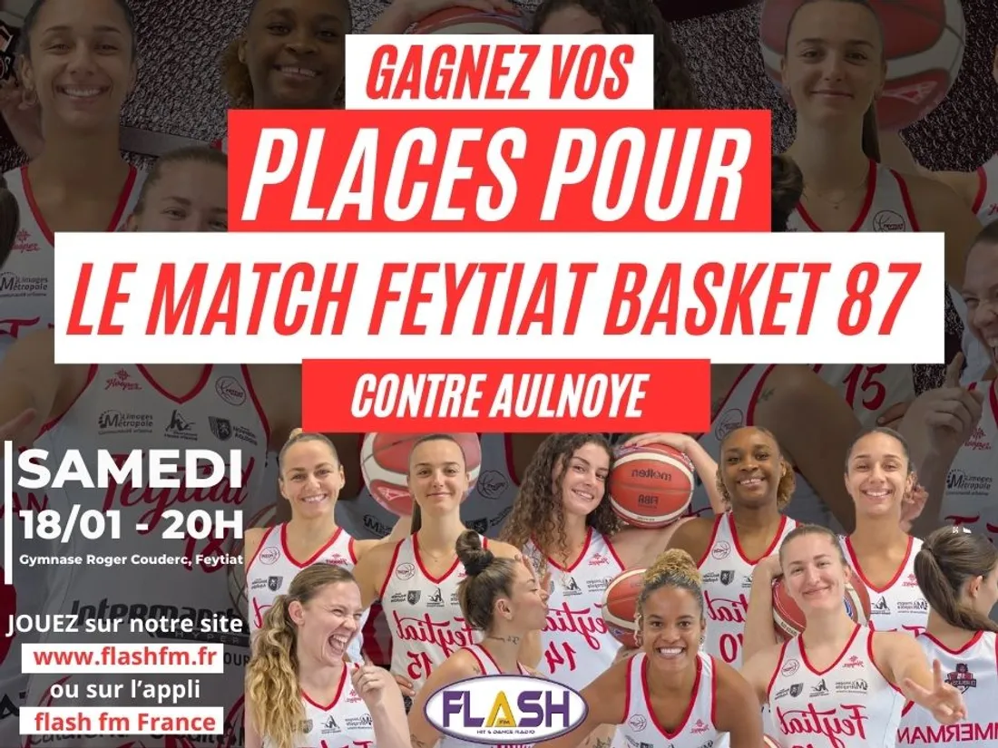 Gagnez vos places avec Flash FM pour le match Feytiat Basket 87 contre Aulnoye