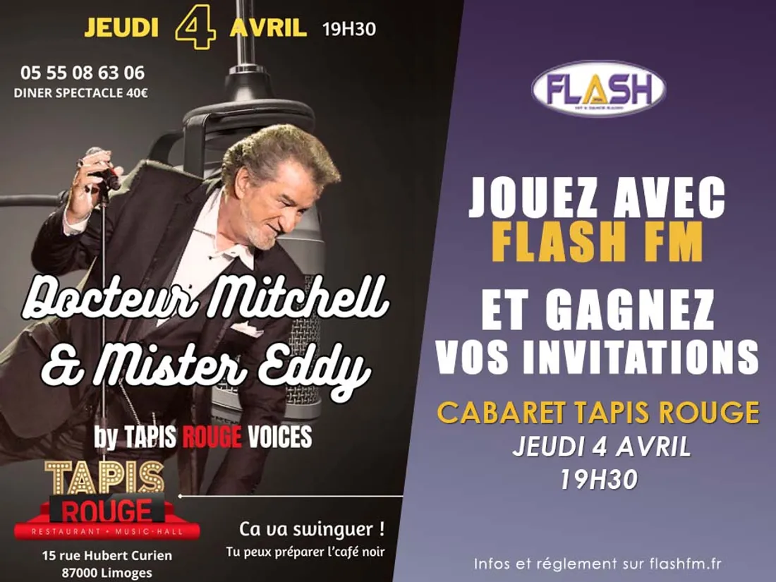 Gagnez vos invitations pour le Cabaret Tapis Rouge Limoges