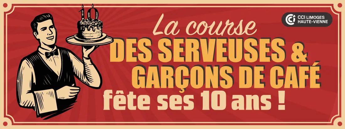 10 ans Course des serveuses et garçon de café