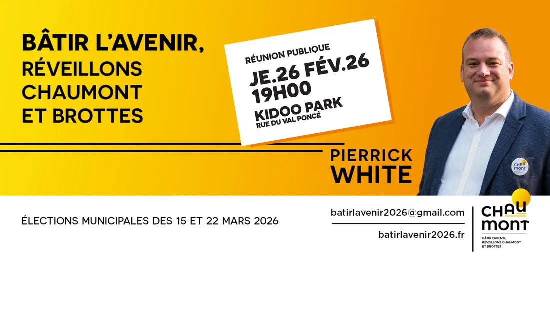 Pierrick White, tête de liste "Bâtir l'avenir, réveillons Chaumont et Brottes"