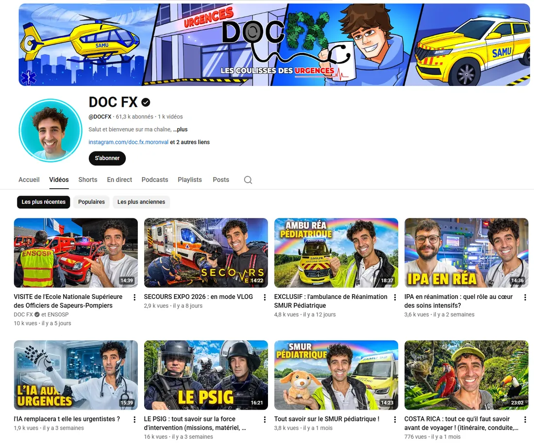 La chaine Youtube de Doc FX