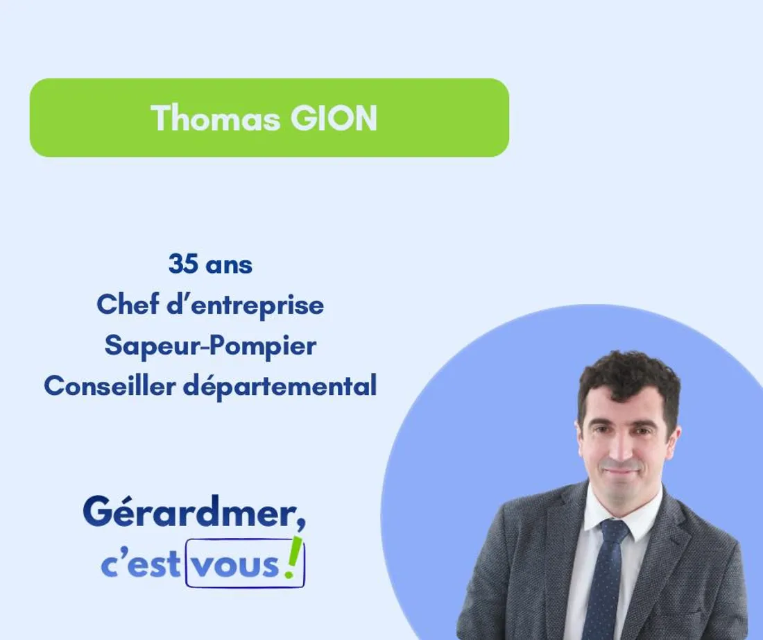 Thomas Gion est le candidat tête de liste "Gérardmer, c'est vous !"