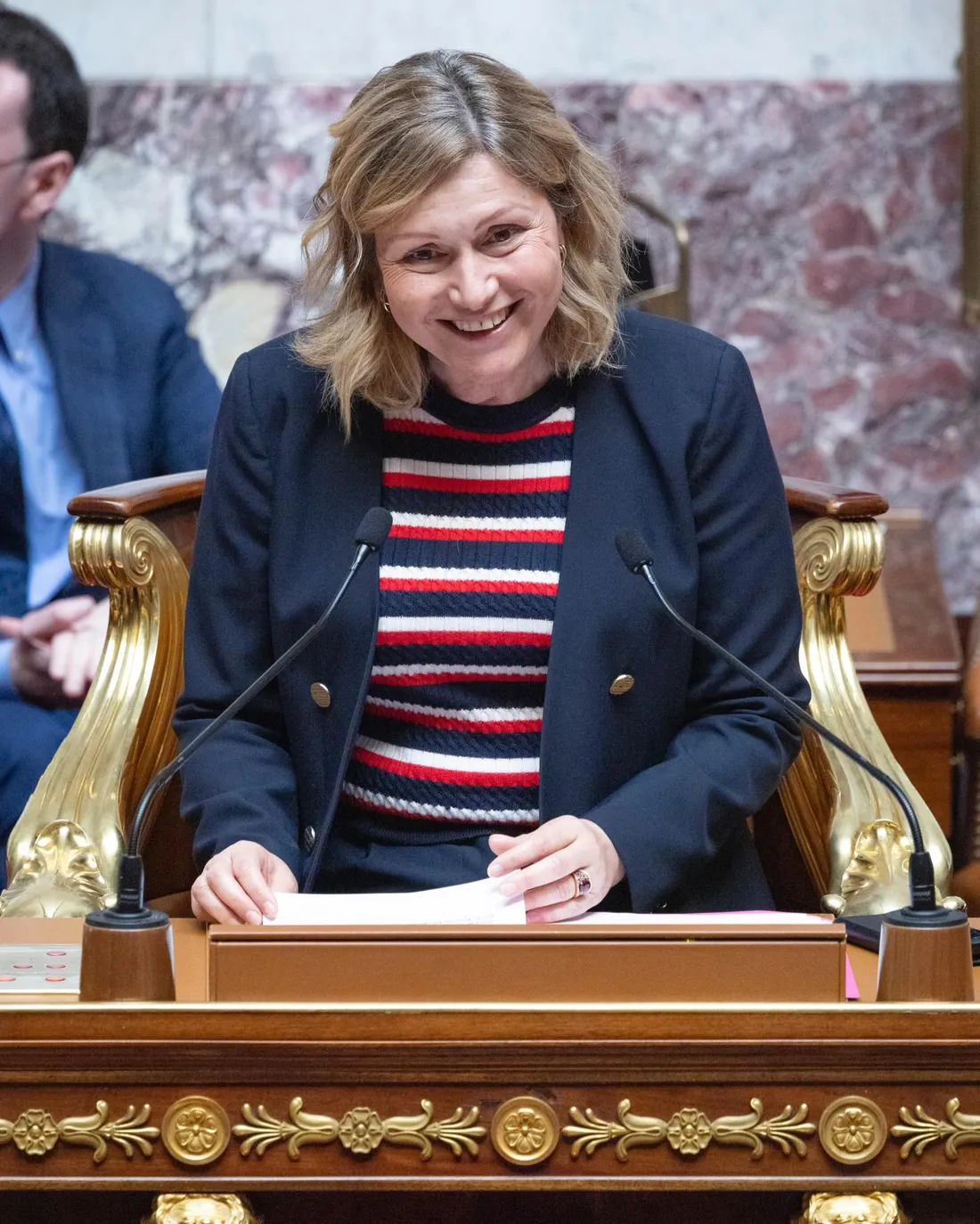 Yaël Braun-Pivet, présidente de l'Assemblée national dans l'hémicycle