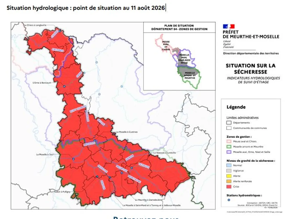 Sécheresse : la Meurthe-et-Moselle placée en situation de crise sur tout son territoire