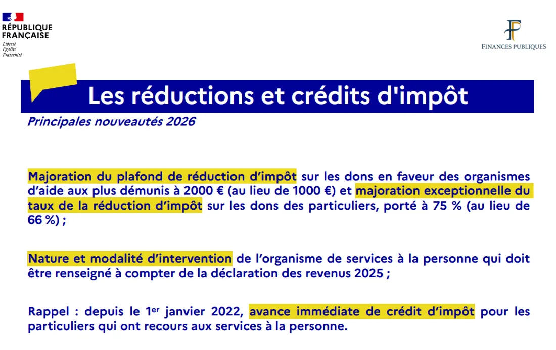 Quelles sont les réductions et crédits d'impôt ?