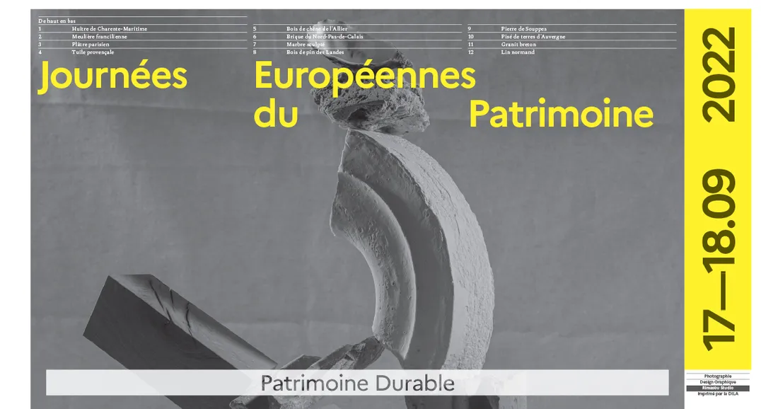 Les 39ème Journées Européennes du Patrimoine se déroulent sur le thème du patrimoine durable. 