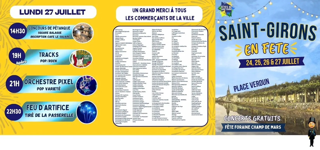 Saint-Girons  quatre jours de fête au cœur de la ville du 24 au 27 juillet