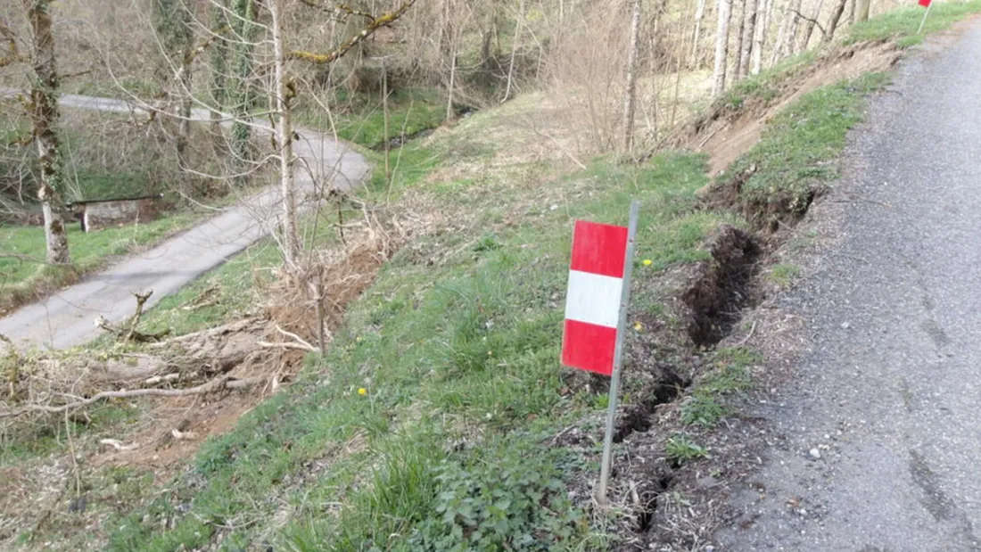 Boussenac : des travaux sur la RD 46 après un important glissement de terrain