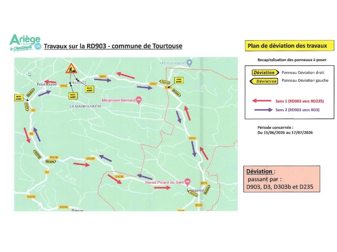 ROUTES DÉPARTEMENTALES | Travaux d’assainissement sur la RD 903 à Tourtouse