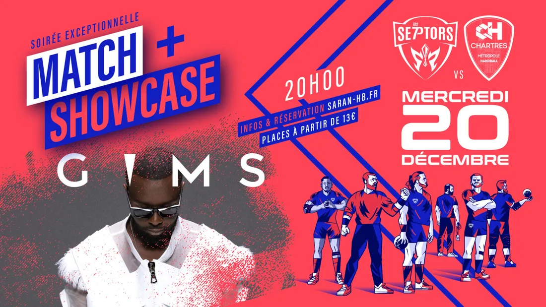 Gims en mini-concert à l'issue du match des Septors, le 20 décembre à l'Arena CO'Met d'Orléans