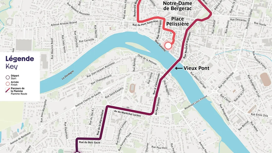 Le parcours de la flamme à Bergerac