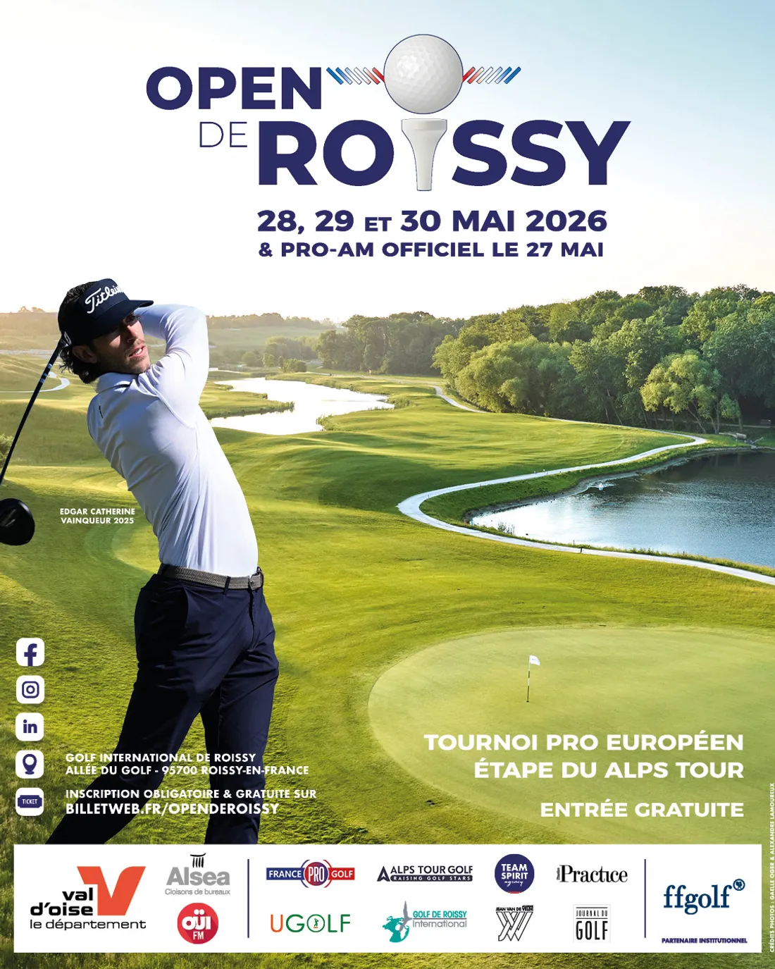 Affiche officielle de l'édition 2026 de l'Open de Roissy