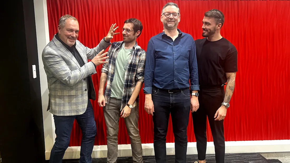 Messmer (à gauche) et son fils (à droite) ont répondu aux questions d'Etienne et Lionel.