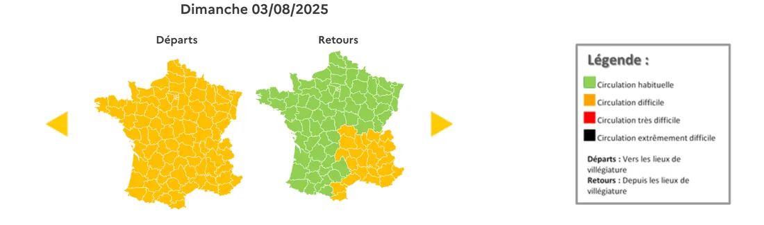 Trafic dimanche 3 août