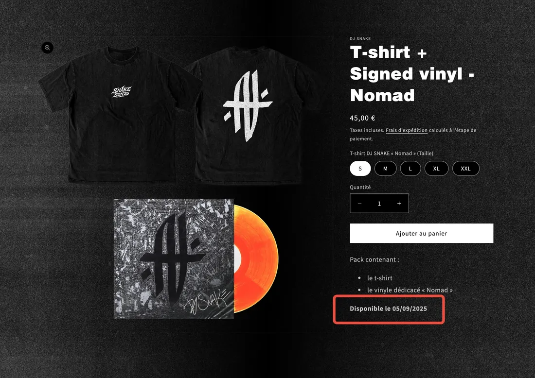 Capture d'écran date de sortie NOMAD