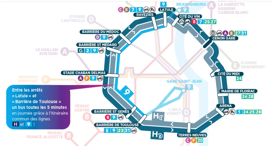 La nouvelle ligne de bus express H du réseau TBM