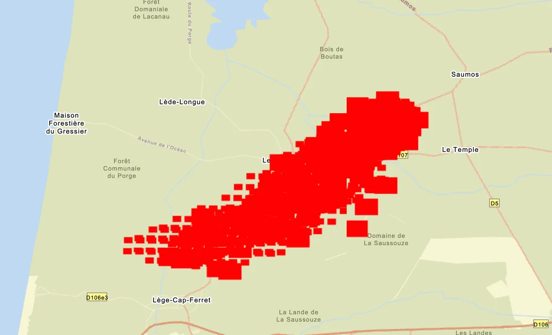 Carte feu Médoc