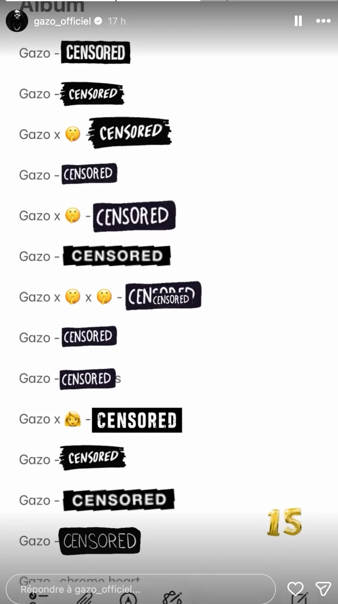 Story Instagram de Gazo 
