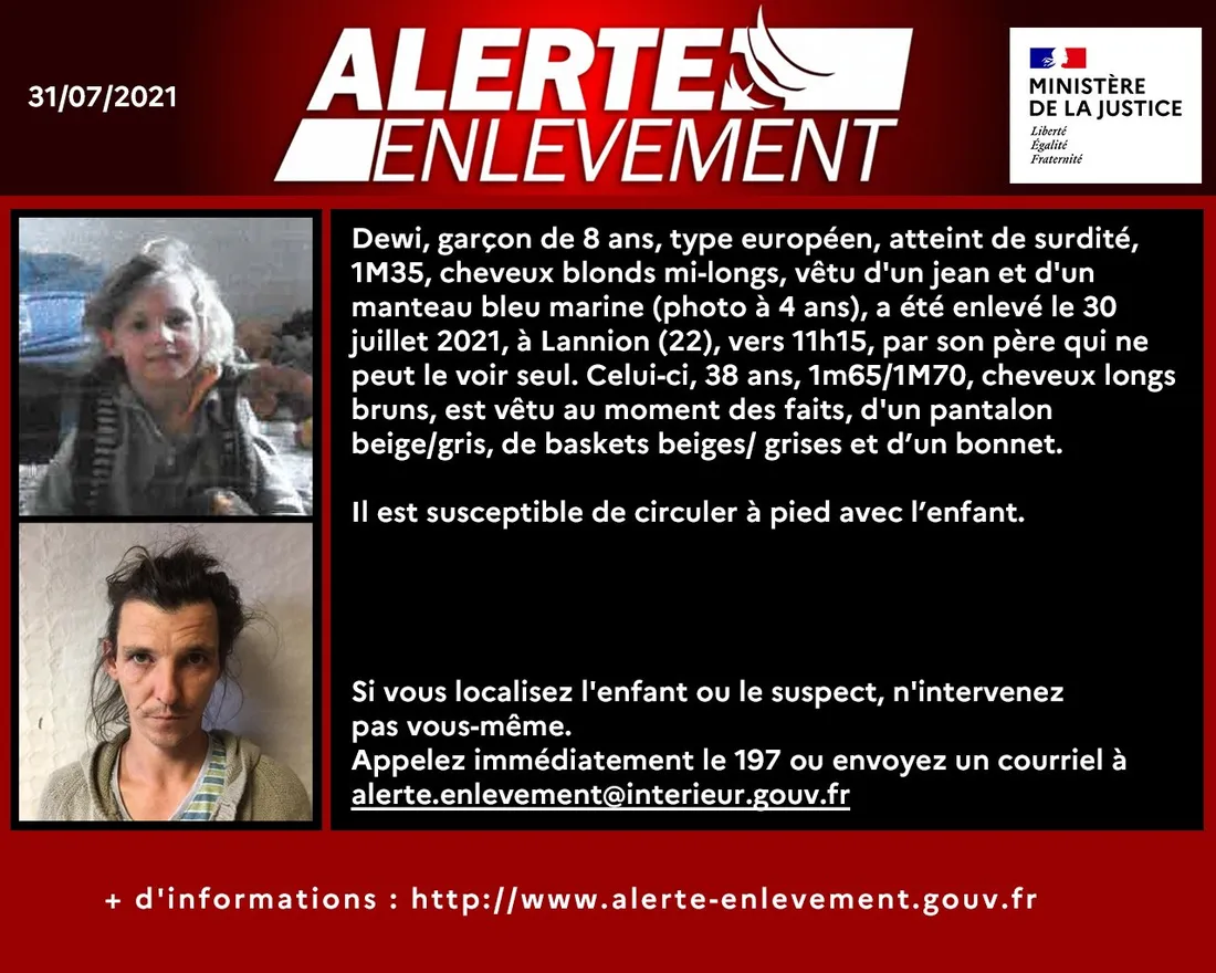 Dewi, 8 ans, a été enlevé par son père le 30 juillet.