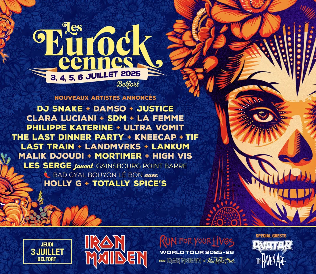 DJ Snake, Justice… découvrez l’affiche des Eurockéennes 2025 !