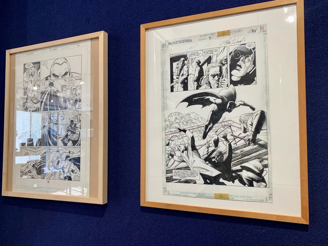 Deux planches originales tirées comics Batman.