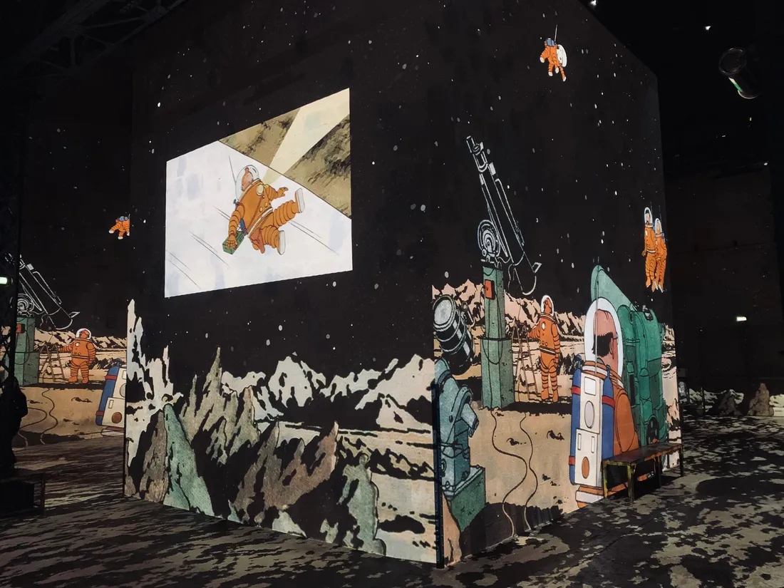 Extraits de la bande-dessinée "On a marché sur la Lune", sortie en 1954.