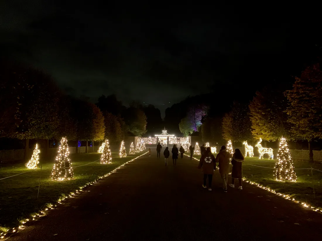 Une allée lumineuse vous guide vers le carrousel et un point restauration.
